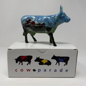 NWT Cow Parade Puzzled Collectible Retired Cow Figurine #9181